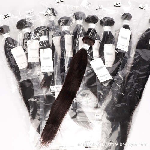 Wholesale 8inches to 28inches Human Mink Brazilian Hair bundles Straight Hair Cuticle Aligned machine double weft hair extension